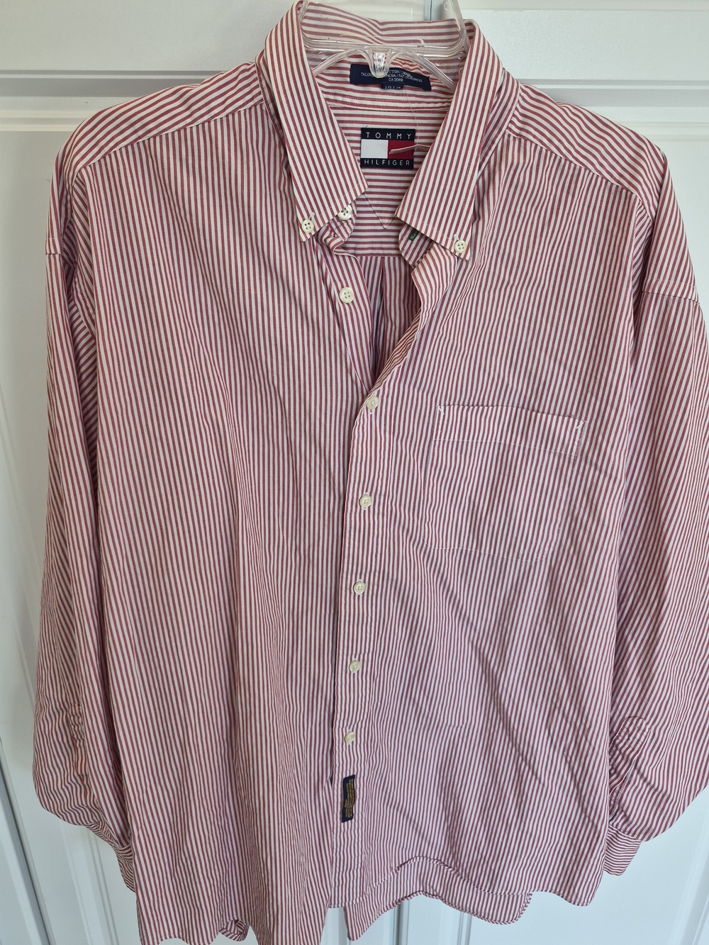 Tommy Hilfiger Men's Red Stripe Button-Down Shirt